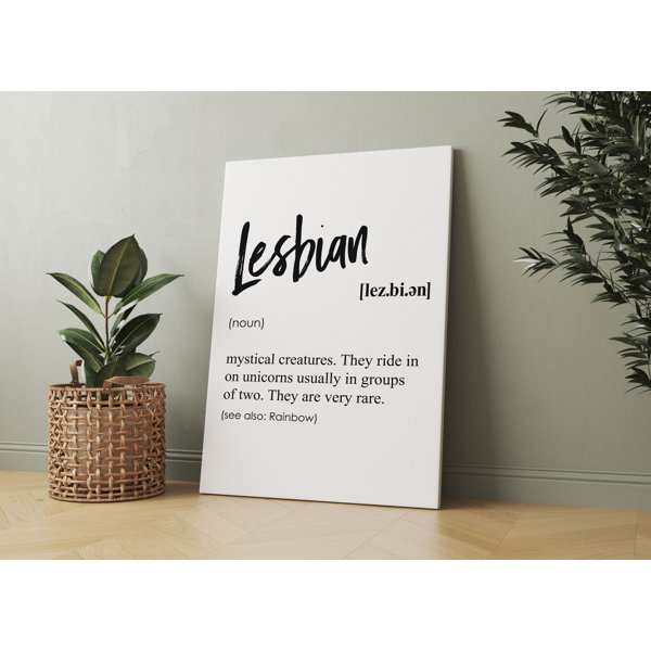 Happy Larry LeinwandTypografie "Sprüche über Lesben" Wayfair.de